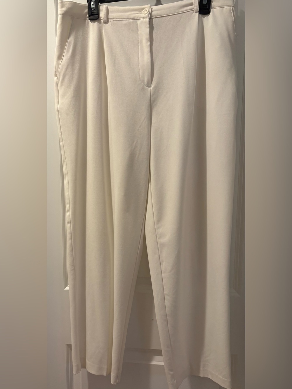 Briggs New York Cream Straight-Leg Trousers